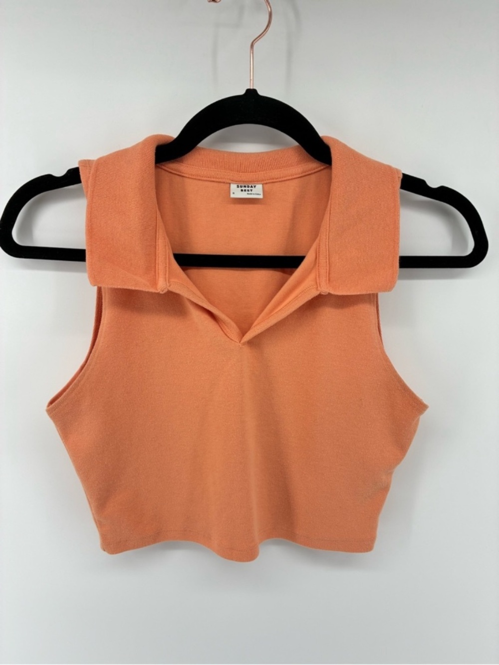 MASSIVE $10 SALE Sunday Best Peach Collared Sleeveless Knit Top